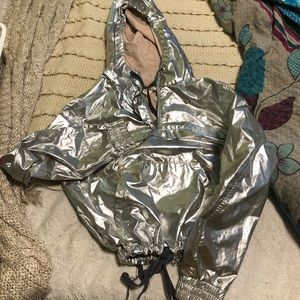 H&M Coachella Silver Pullover Hoodie